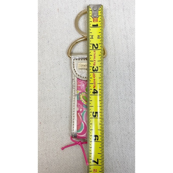 Lilly Pulitzer Pink Green Paisley Keychain - Picture 3 of 5